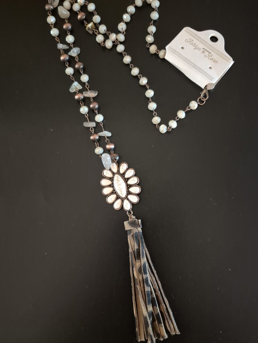 Beaded Tassel Pendant Necklace